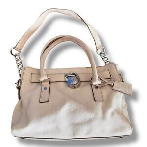Michael Kors Hamilton Purse bag Cream vanilla ivory pebbles leather